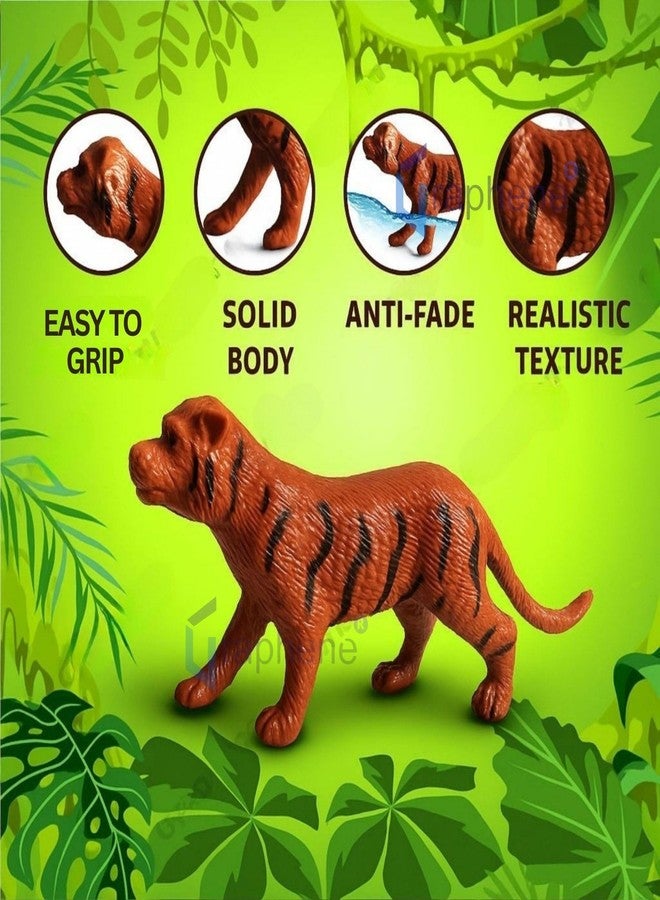 GRAPHENE 17 Pcs Animal Figure Mini Jungle Toys Set Farm & Cartoon Wild Animals Playsets Educational Toyset with Artificial Tree & Fencing Birthday Return Gifts School Project Learning for Kids - Image 5
